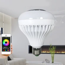 LED RGB Color Bulb Light E27 110V-240V Remote Control Bluetooth Smart Music Bulbs Audio Speaker Lamps RGB + 6000K