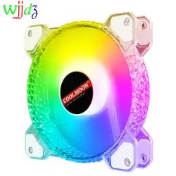 Caja de la computadora de ventilador de refrigeración de PC 12V 4Pin PWM diamante estilo ordenador ventilador de enfriamiento ajustar RGB ventiladores de refrigeración 120mm ventilador con cubierta