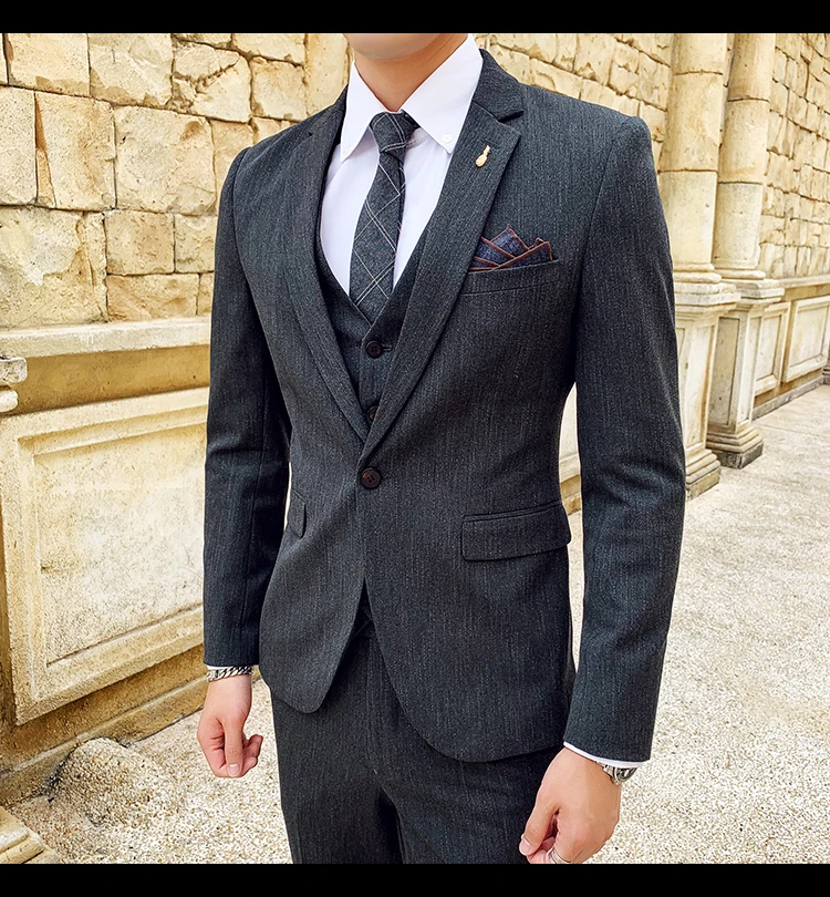 Пик дизайн твид slim fit костюм комплект одежды из 3 предметов для мужчин Нарядные Костюмы для свадьбы мужской костюм для выпускного вечера, slim fit Набор بدله رجال terno