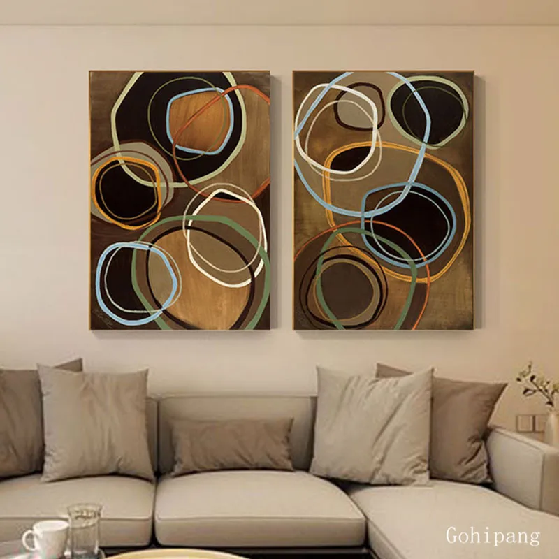 Modern Colorful Bubble Circles Canvas Painting Stylish Poster Print for Living Room Bedroom Interior Designer Abstract Wall Art