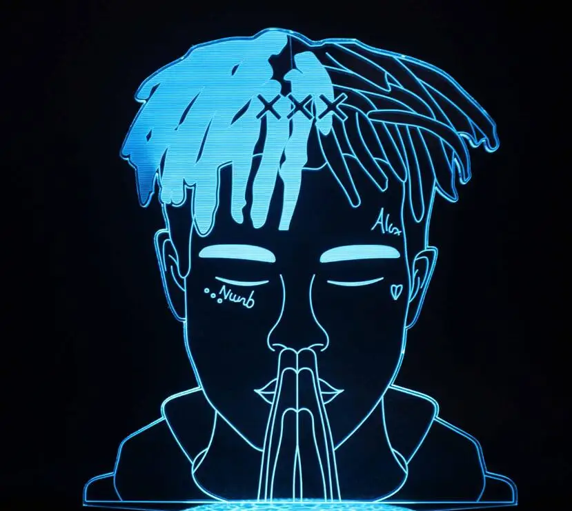 XXX Tentacion The Raper рисунок 3D иллюзия Лампа украшения ночные светильники Jahseh Дуэйн Рикардо Onfroy сувенир подарки для фанатов - Испускаемый цвет: 4082