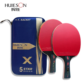 

Huieson Table Tennis Racket Ping Pong Rackets 2PCS/lot Pad Blade Bat Paddle With Pingpong Bag Sticky Power Pipls-In Rubber