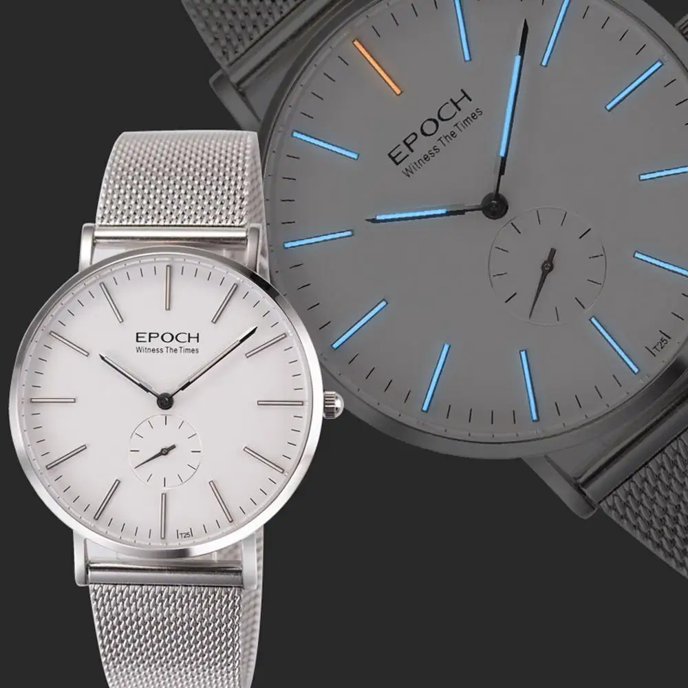 watch men p3 Мужские тритиевые часы, мужские кварцевые часы Epoch T25, светящиеся водонепроницаемые Роскошные брендовые наручные часы, ультратонкие relogio 6025G - Цвет: watch men p3