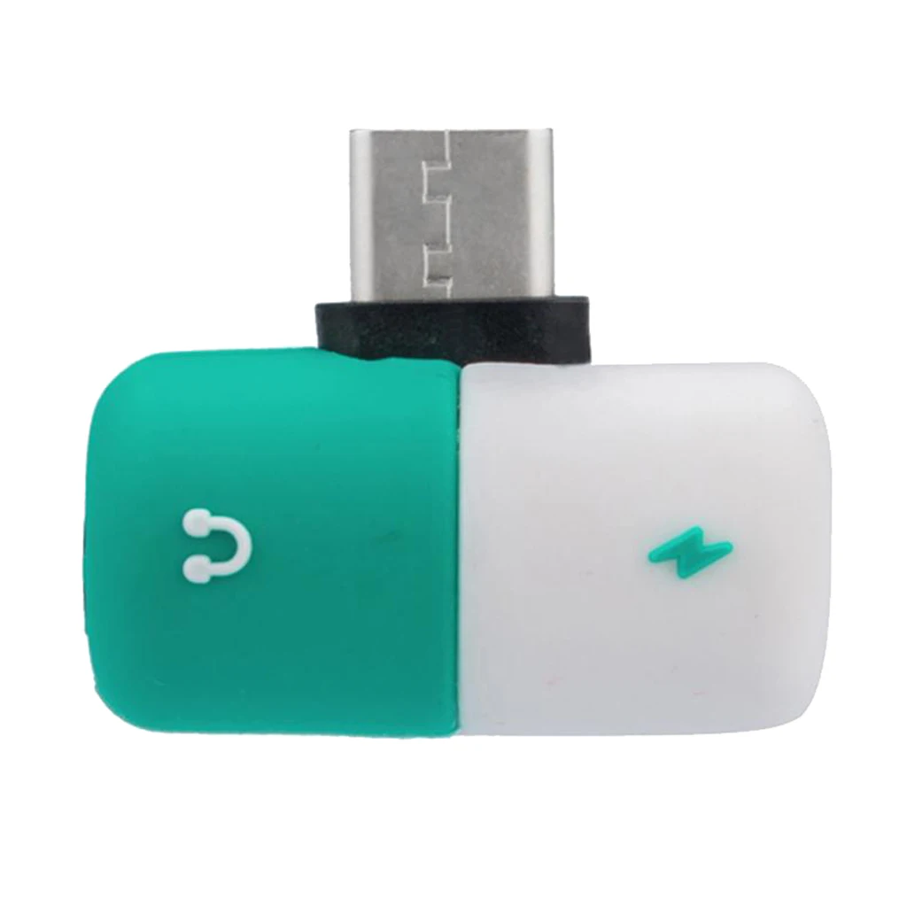 3 Pieces Capsule 2 In 1 USB C Headphone Audio & Charger Adapter Splitter