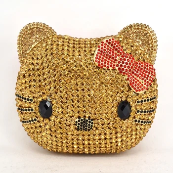 

XIYUAN Luxury Yellow/Red Rhinestone Butterfly Ladies Evening Bags Animal Shape Gemstone Crystal Women’s Party Prom Handbags