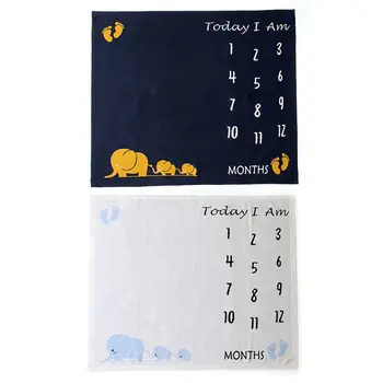 

Baby Monthly Record Growth Milestone Blanket Newborn Swaddle Wrap Photography Props Photo Creative Background Cloth