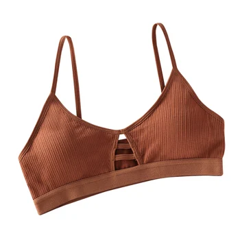 

Women Lady Bra Bralette Solid Color Breathable Stretchy Hollow Soft Underwear TC21
