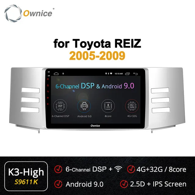 Ownice 360 Panorama Android 9,0 4G 64G rom автомобильный Радио плеер навигация GPS, DVD 4G LTE для Toyota eiz Mark X 2005 2006 2007 2008 2009 - Цвет: K3-High