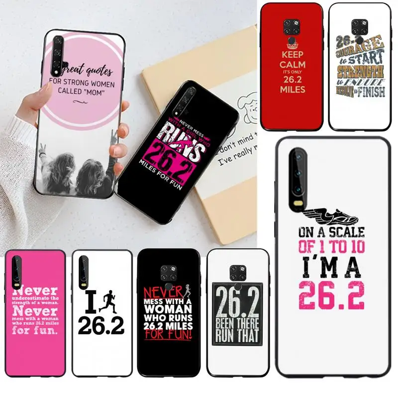 Тонкий чехол для телефона с цитатами Run a Marathon 26 2 Huawei P40 P30 P20 lite Pro Mate 30 20 P Smart 2020 prime |