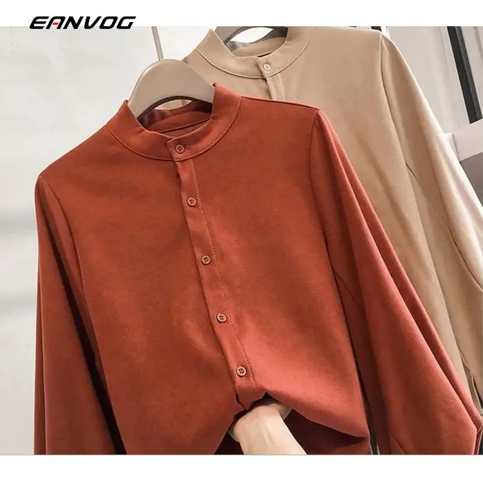 

O-Neck Solid Chiffon Shirt Long Sleeve Shirt Casual Loose Shirt Korean Fashion Women Work Office Ladies Blusas Mujer De Moda