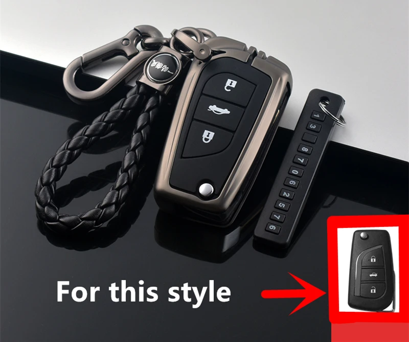 As picture Для TOYOTA Lewin, COROLLA CROWN, автомобильный двойной чехол для ключей, сумка для ключей, набор ключей, пряжка, аксессуары для украшения автомобиля - Цвет: As picture