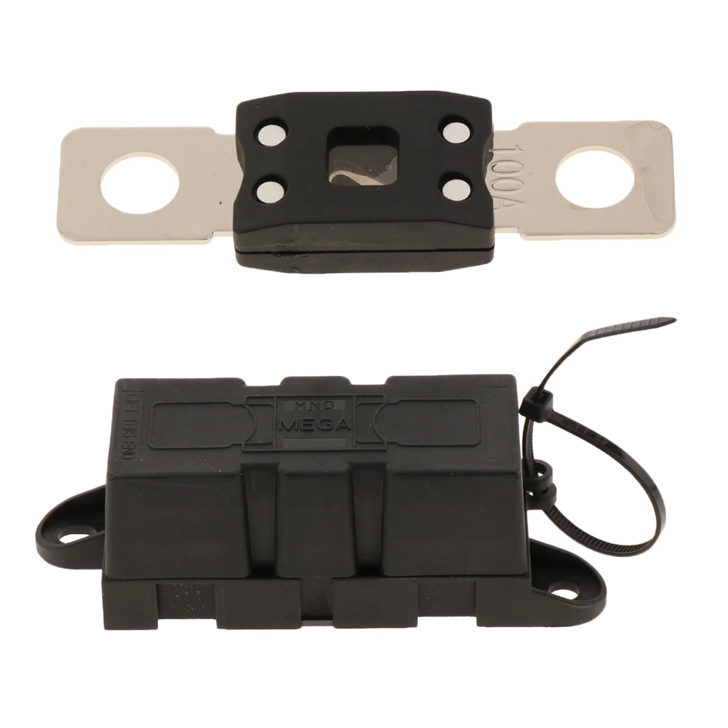 MEGA Bolt-on Fuse 100A+ MEGA Fuse Block/Holder With Cover For RV/Marine/Van