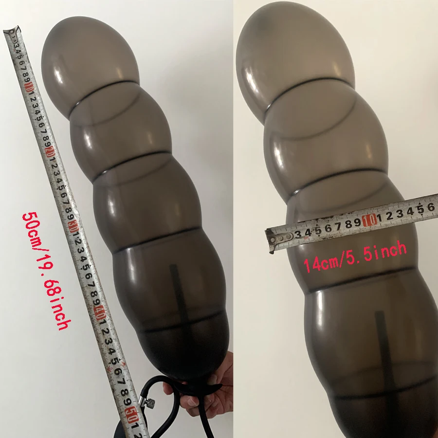 Expansion Diameter 14cm Inflatable Dildo Anal Plug With 5 Beads Built-in Silicone Column Huge Butt Plug Ass Dilator Anal Sex Toy sex toys