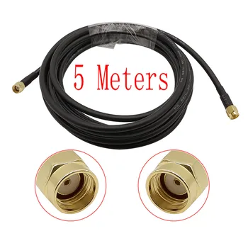 

1Piece 5 Meters Low Loss RP SMA Male Plug to RP SMA Male Plug Extension RG58 Coaxial Cable Wire Connector