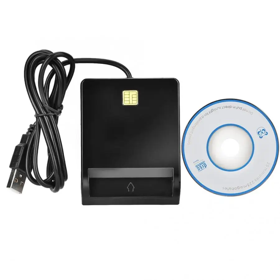 SIM/ATM/IC/ID считыватель смарт-карт USB адаптер черный USB считыватель карт