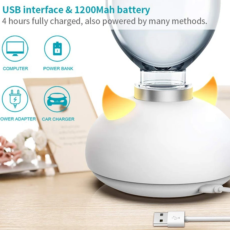 

Personal Small Humidifier for Desk, Portable Mini Cool Mist Humidifier for Bedroom, Travel and Hotel, USB and 1200MAh Battery Op