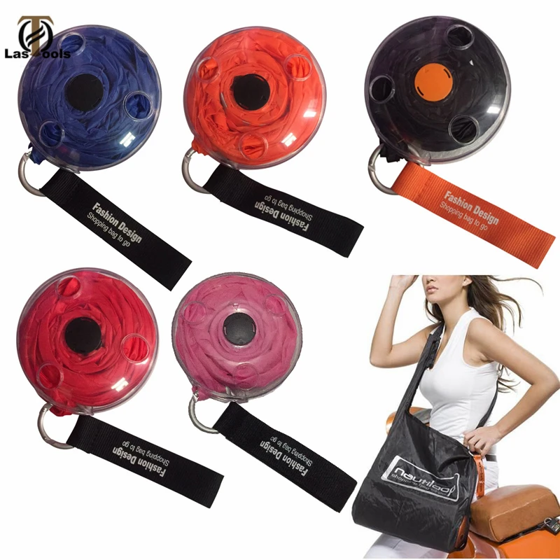 

New Portable Telescopic Storage Bag Small Disc Shopping Bag Foldable Multi-function Eco Reusable Shoulder Large Capacity Bag