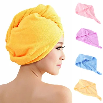 

Hair Towel Cap Rapid Drying Hair Towel Thick Absorbent Shower Cap Fast 60 x 25 cm Solid Color Towel