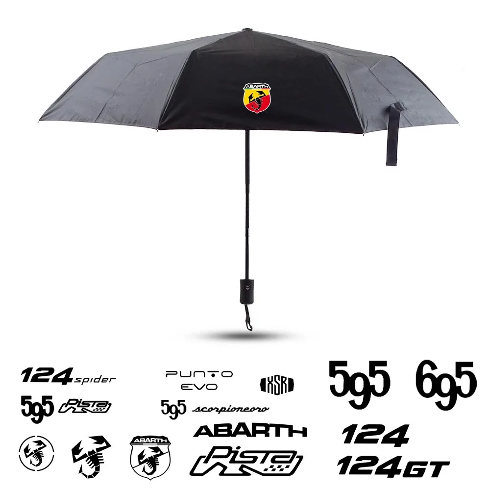 Car Fully Automatic Folding Umbrella For Fiat Abarth 124 Gt Spider 595 Competizione 595 Pista 695 70 anniversar XSR Accessories Umbrella Sets Car Logo Umbrella