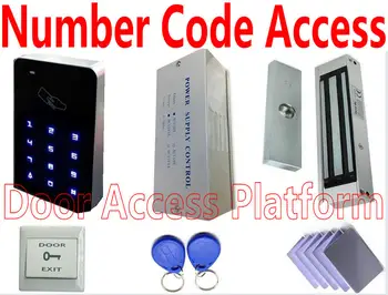 

Number Code Magnetic lock Backup LED light Pin code+ EM ID card or MF IC Card standalone access control +Home doors Power kit
