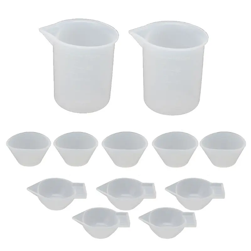 12Pcs Silicone Mixing Measuring Cups UV Resin Mold DIY Casting Jewelry Tool Kit Epoxy | Украшения и аксессуары