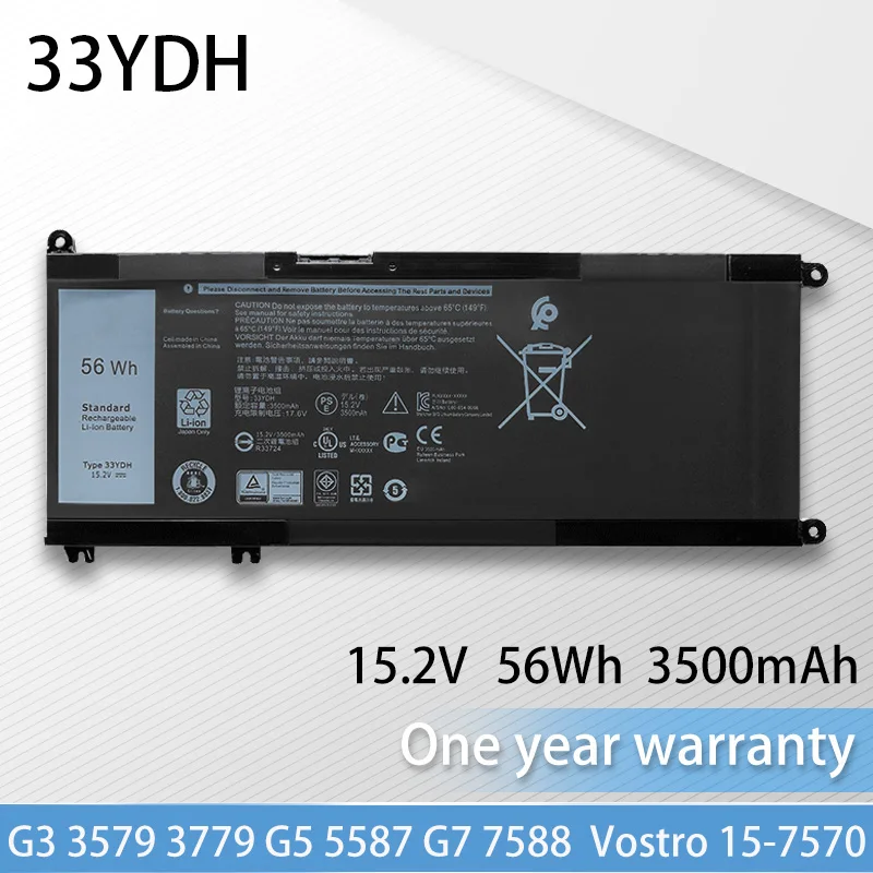33YDH 081PF3 Laptop Battery For Dell G3 3579 3779 G5 5587 G7 7588 P80G P89G001 Vostro 15-7570 7580 Latitude 3480 3380 3580 3490 |