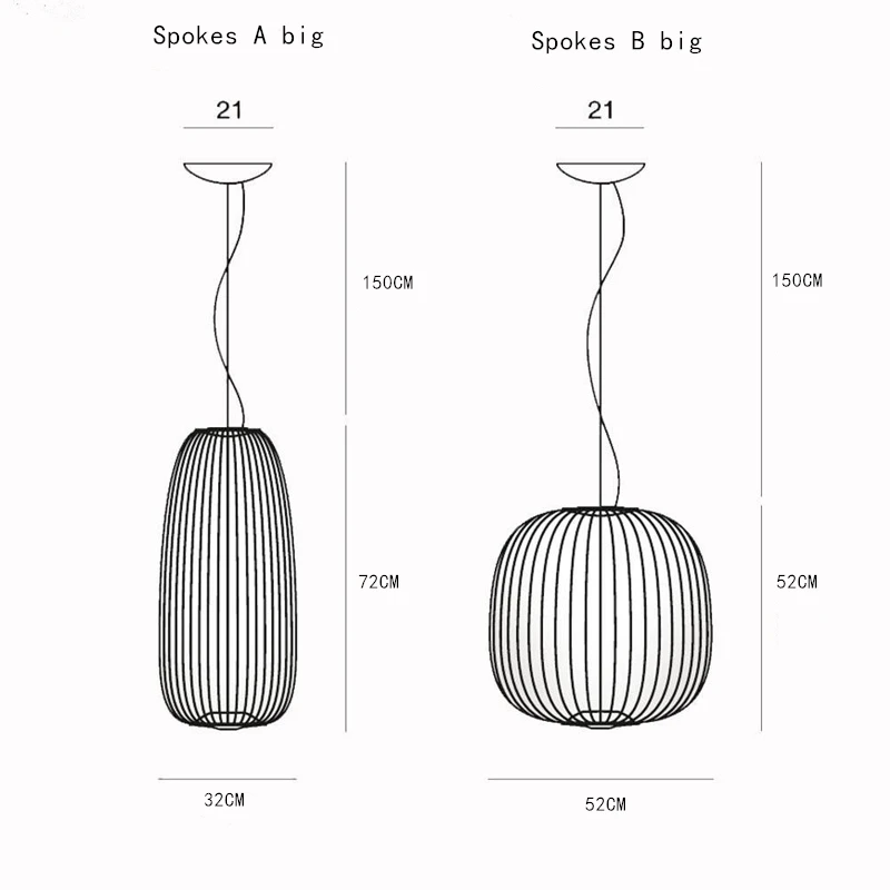 Foscarini Spokes Style Bird Cage LED Chandelier Pendant Light