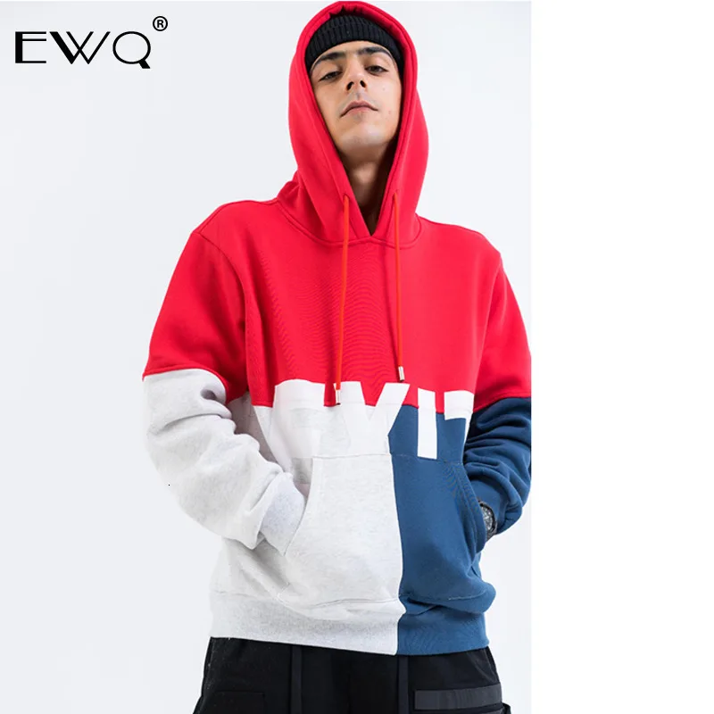 EWQ/Tide/мужская одежда 2020 модная уличная хит цветная Толстовка в стиле пэчворк с