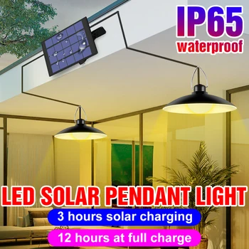 

LED Solar Lamp Outdoor Waterproof Wall Lamp 15W 20W Solar Pendant Light LED Portable Camping Bombillas LED Garden Yard Lighting