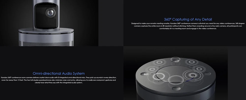 KanDao 360 ° Все-в-одном Конференц-камера интеллектуальная камера для отслеживания и автоматической фокусировки всенаправленные микрофоны