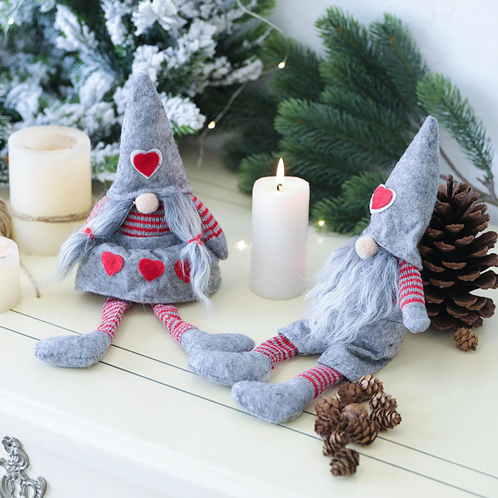 Счастливого Рождества Длинная с капюшоном шведский Санта гном плюшевые куклы украшения для рождественской елки Декор