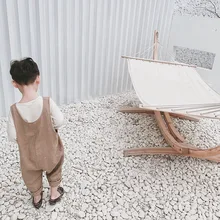 Сезон весна-лето; Новые товары из Южной Кореи; одежда для детей; льняные Комбинезоны для мужчин и женщин; очень удобные детские комбинезоны