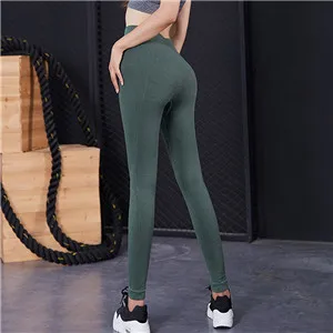 Army Green Женские повседневные спортивные Леггинсы, для фитнеса, компрессионные, одноцветные, тонкие, для бега, модные, хип-ап, Спортивные Леггинсы, mujer - Цвет: Army Green