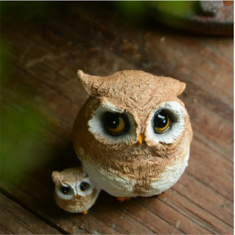 

Owl animal Figurine Modern Crafts Home Decoration Accessories Miniature Garden Tabletop Shelves Ornament