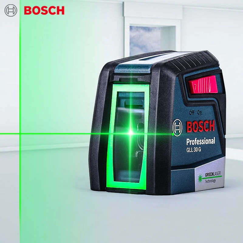 Лазерный уровень Bosch GLL30G нивелир с двумя горизонтальными и вертикальными линиями