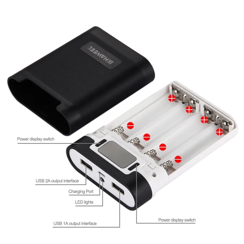 DIY 4x18650 чехол для аккумулятора портативный корпус внешнего 2 выхода USB и дисплей