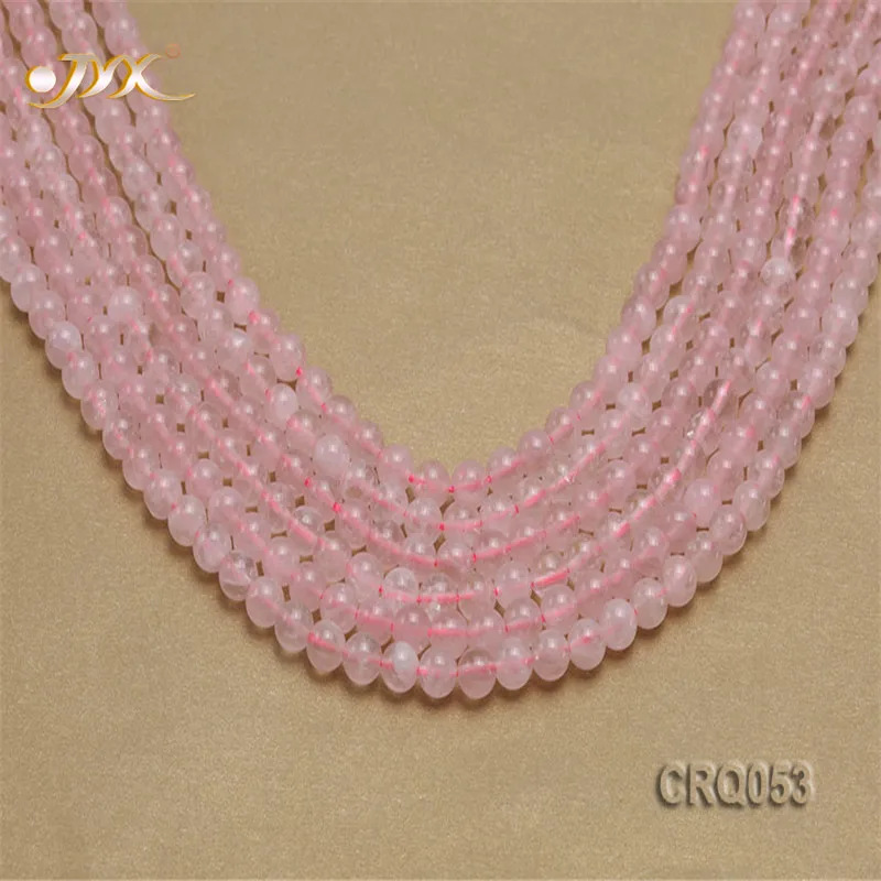 

JYX Authentic Wholesale 6.5mm Round Rose Quartz Beads String 15inch DIY Jewelry for Women
