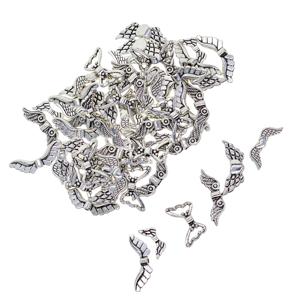 60 Pcs Angel Wing Charms Pendants Spacer Beads for Necklaces Bracelets Earrings Jewelry Making Supply Bracelet DIY Crafting 60 Pcs Angel Wing Charms Pendants Spacer Beads for Necklaces Bracelets Earrings Jewelry Making Supply Bracelet DIY Crafting