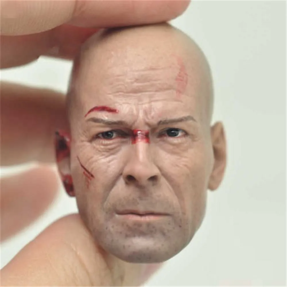 1/6 Scale Male Head Carving Sculpt Bruce Willis Fit 12" Auction Figure 