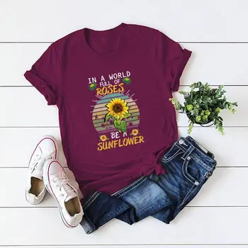 

new fashion printing loose casual round neck short sleeve women's T-shirt