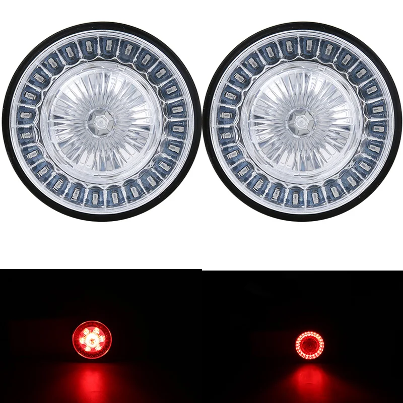 

2" Bullet-Style 1157 Front Amber White Red LED Light Turn Signal Inserts for Dyna