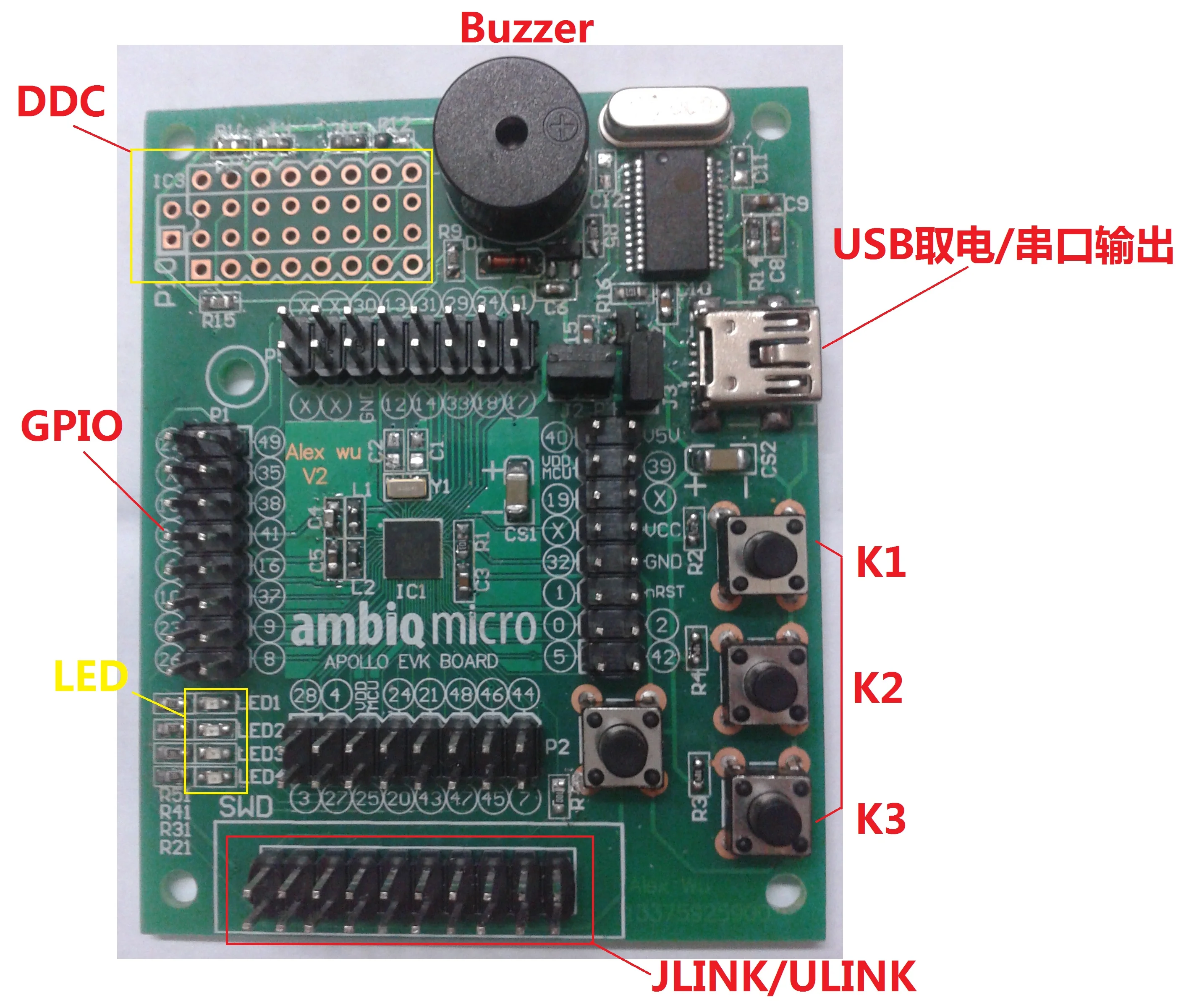 Для Ambiq Micro ultra-low power MCU макетная плата