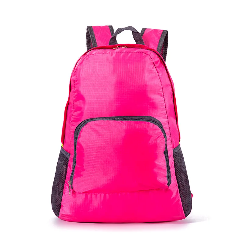 Корейский уличный спортивный рюкзак, рюкзак для путешествий, нейлоновый Портативный кожаный рюкзак, складная сумка, противоугонные рюкзаки, Рюкзак bts, кошелек - Цвет: Ярко-розовый