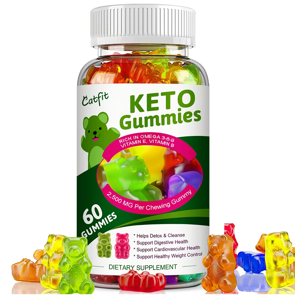 CatFit Vegetarian Malic Acid Ketogenic Gummmies Apple Cider Vinegar Slime KETO Diet Fat Burner Weightloss Snack