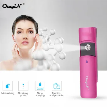 

CkeyiN Mini Portable Face Spray Beauty Device Rechargeable Nano Mist Sprayer Facial Nebulizer Steamer Moisturizing Skin Care