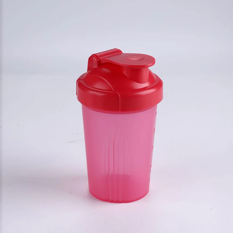 400ml New Creative Shaker Cup With Scale Bottles Unisex Water Bottle Kettle Drinkware Hidro Flask Coffee Cups Plastic BPA FREE - Цвет: red