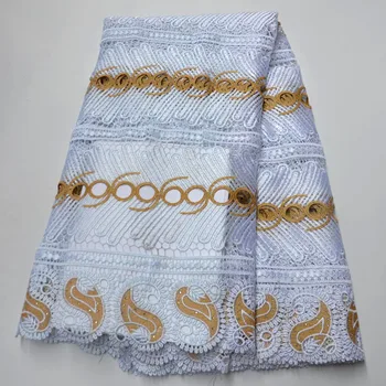 

2020 Latest African Lace Fabrics High Quality Lace Guipure Cord Lace Fabric For Women Party Dress Material 01