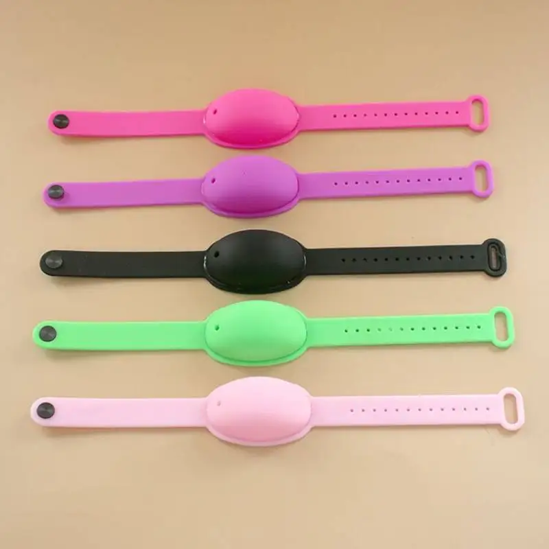 Muñequera de silicona con dispensador de jabón, muñequera portátil con dispensador de jabón, pulsera desinfectante