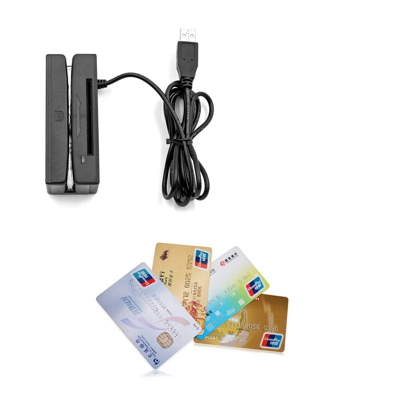 USB считыватель штрих-кодов с магнитной полосой, двунаправленный считыватель с магнитной полосой, считыватель карт MSR, pos-считыватель, 1, 2, белый трек