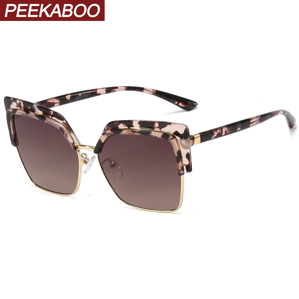 Peekaboo кошачий глаз солнцезащитные очки для женщин половина оправы 2021 новый тренд